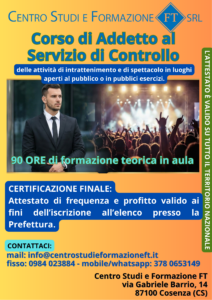 Locandina del corso Addetto ai Servizi di Controllo (ASC)