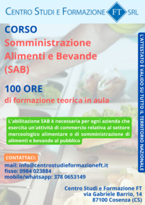 Locandina del corso Corso SAB – Somministrazione di Alimenti e Bevande